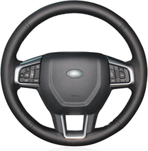 Cargue la imagen en el visor de la Galería, MEWANT Black Leather Suede Car Steering Wheel Cover for Land Rover Discovery Sport (L550)
