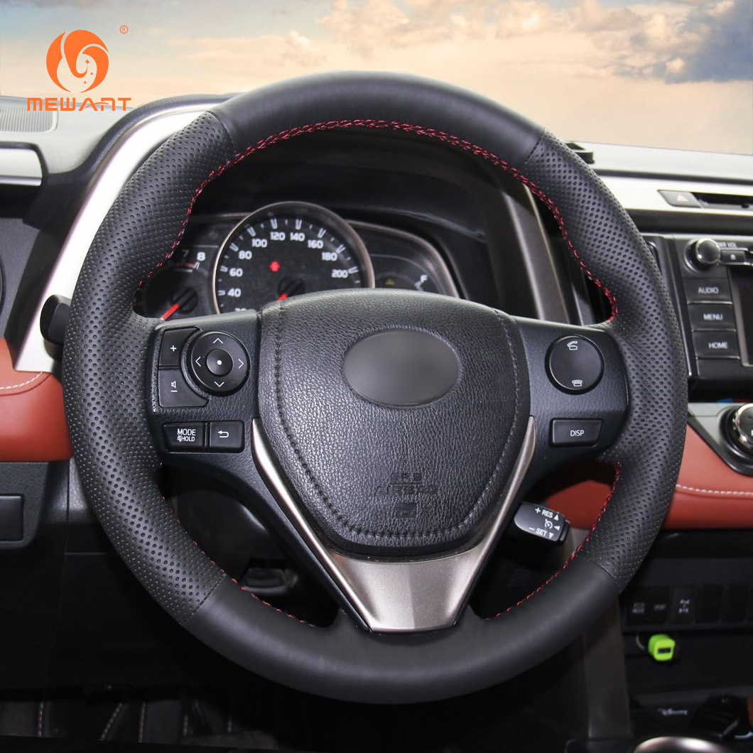 MEWANT Leather Car Steering Wheel Covers for Toyota RAV4 / Corolla / Corolla iM (US) / Auris / for Scion iM