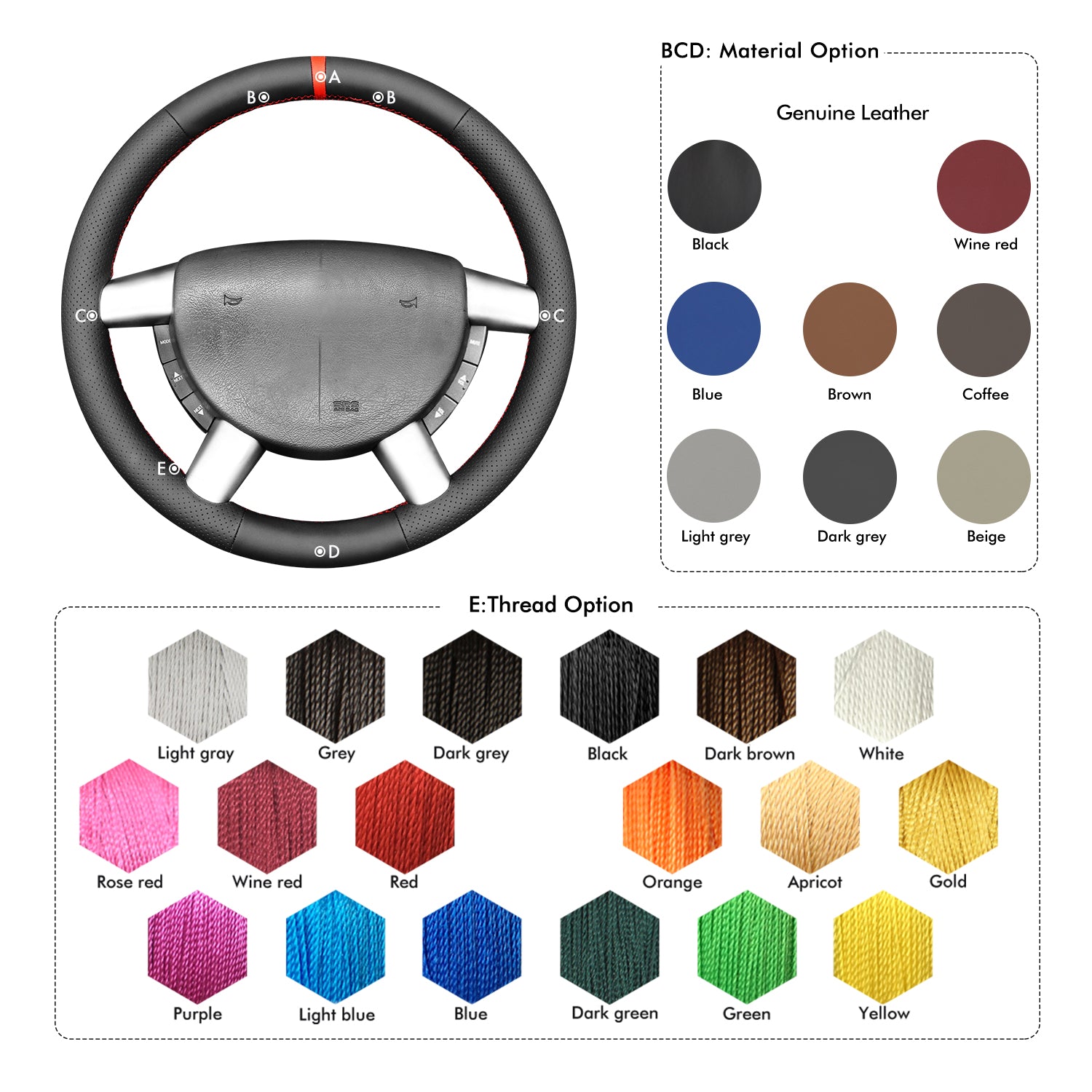 Car Steering Wheel Cover for Holden Commodore SV6 2004-2007/UTE SS VY 2002-2004