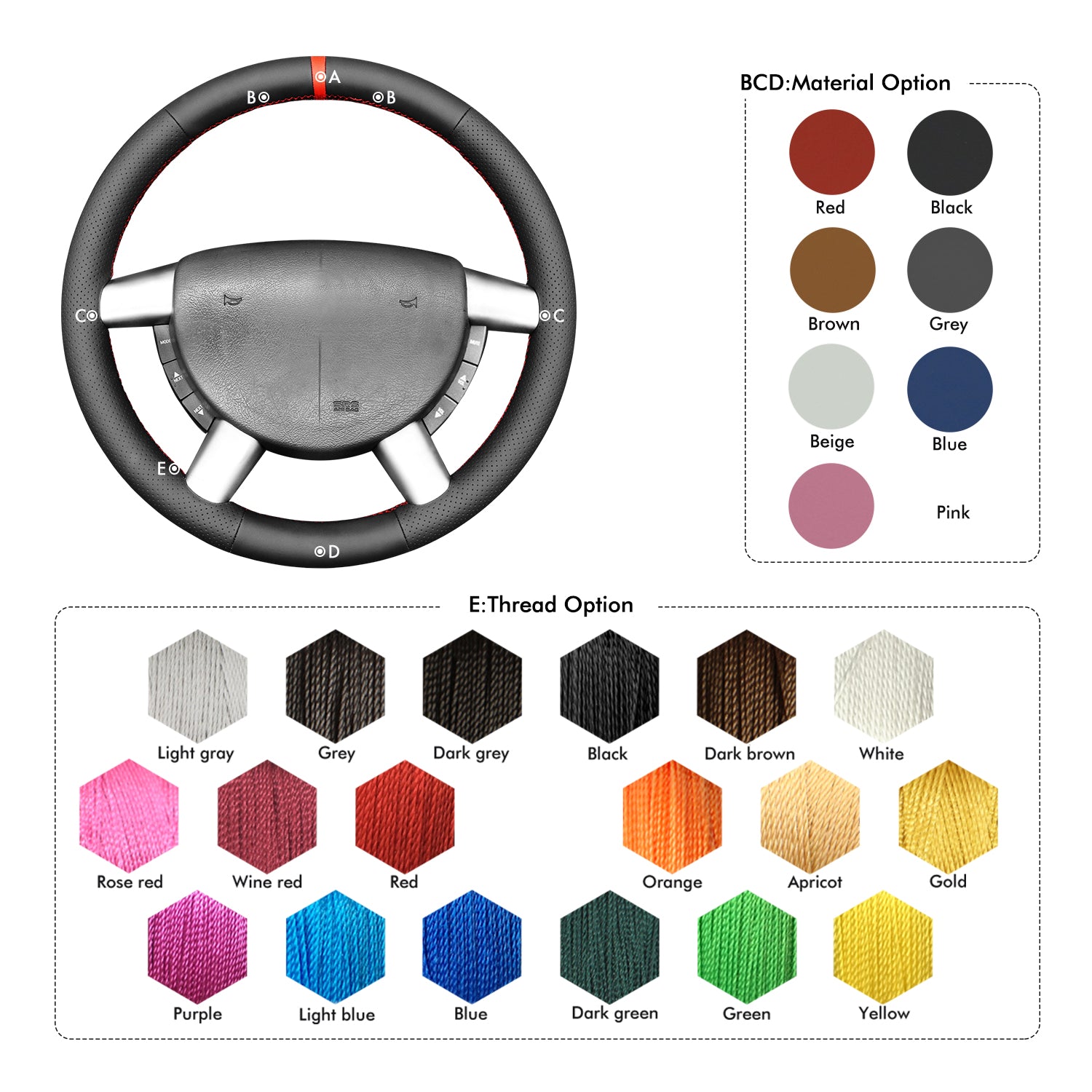 Car Steering Wheel Cover for Holden Commodore SV6 2004-2007/UTE SS VY 2002-2004