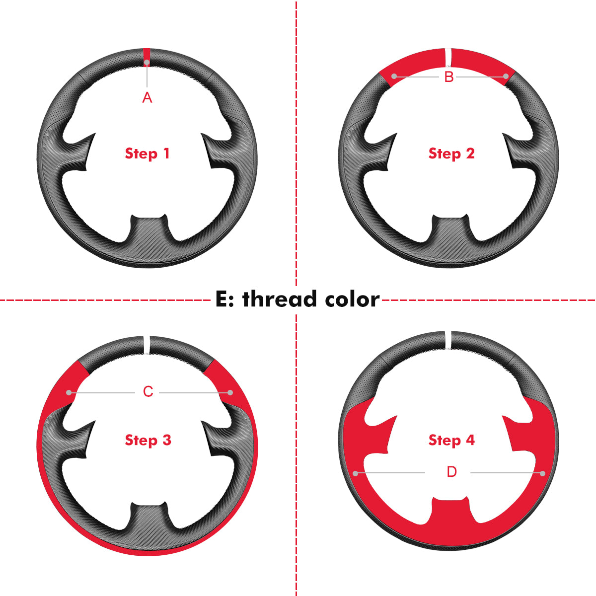 Copertura del volante per auto in vera pelle MEWAN per Toyota LandCruiser serie 80