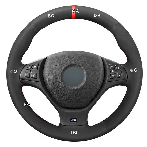 Car Steering Wheel Cover for BMW X5 E70 (M Sport) 2006-2013 /X5 M50d 2012-2013 /X6 E71 (M Sport) 2009-2014 /X6 M50d 2012-2014 /X5 M E70 2010-2013/ X6 M E71 2009-2014