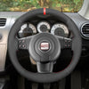 MEWANT Hand Stitch Car Steering Wheel Cover for Seat Leon FR|Cupra (MK2 1P) 2005-2009 / Ibiza FR (6L) 2005-2009