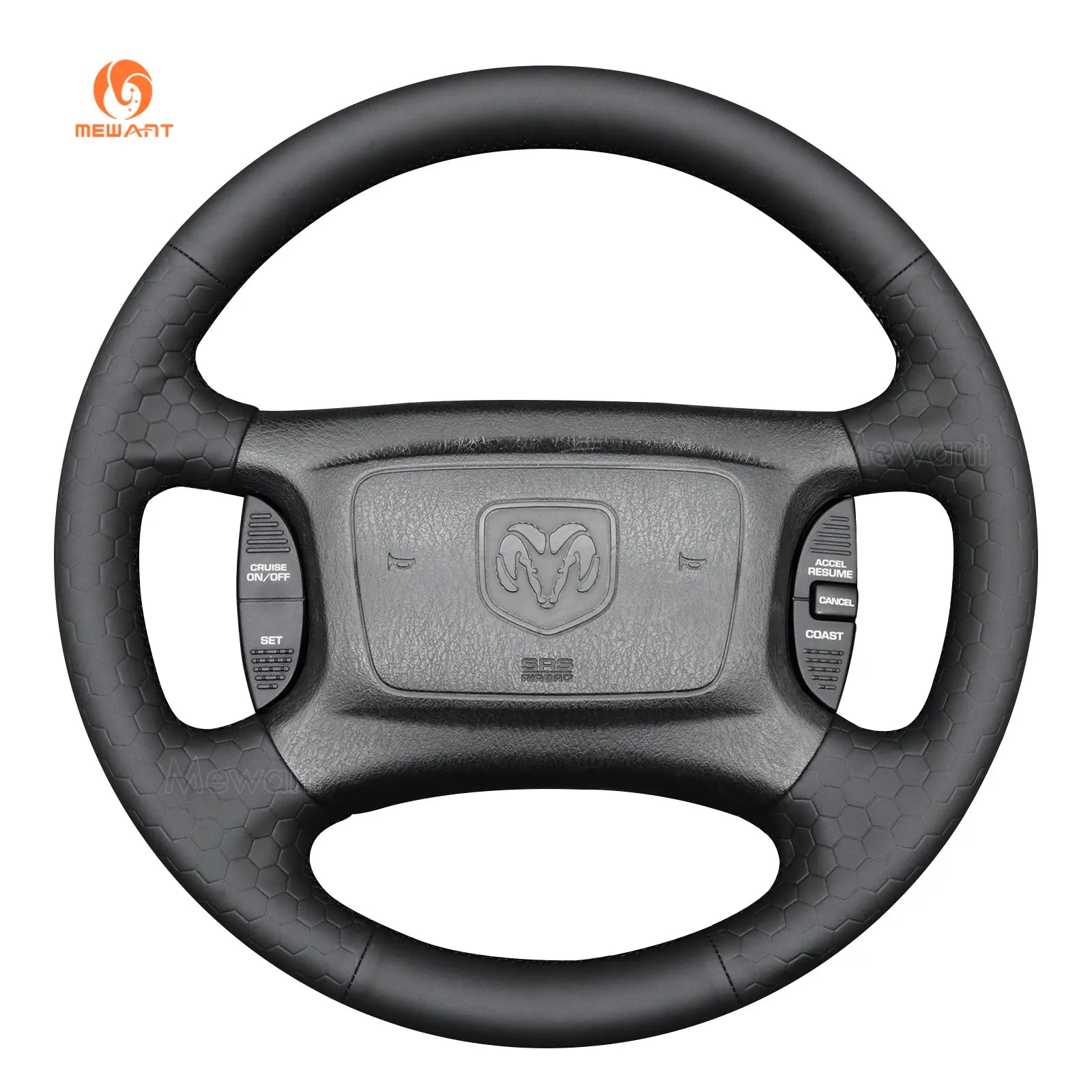 MEWANT Leather Car Steering Wheel Cover for Dodge Ram 1500 2500 3500 Dakota SLT Sport R/T 1997-2004