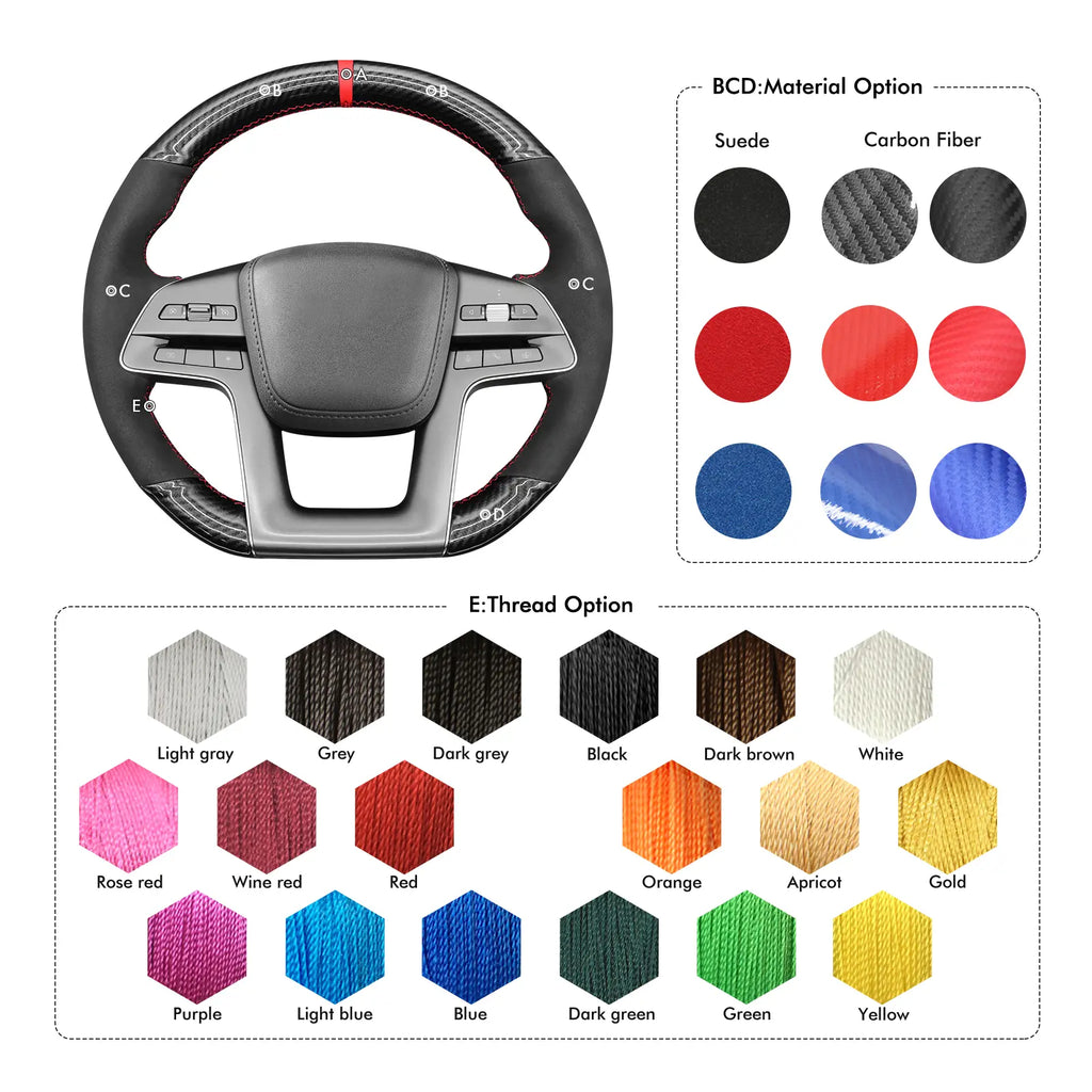 MEWANT Steering Wheel Cover for BYD Atto 2 Yuan Pro Song L 2024-2026(customize)