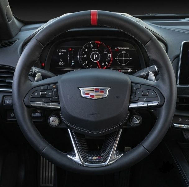 MEWANT Steering Wheel Cover for Cadillac CT4-V CT5-V 2020-2025