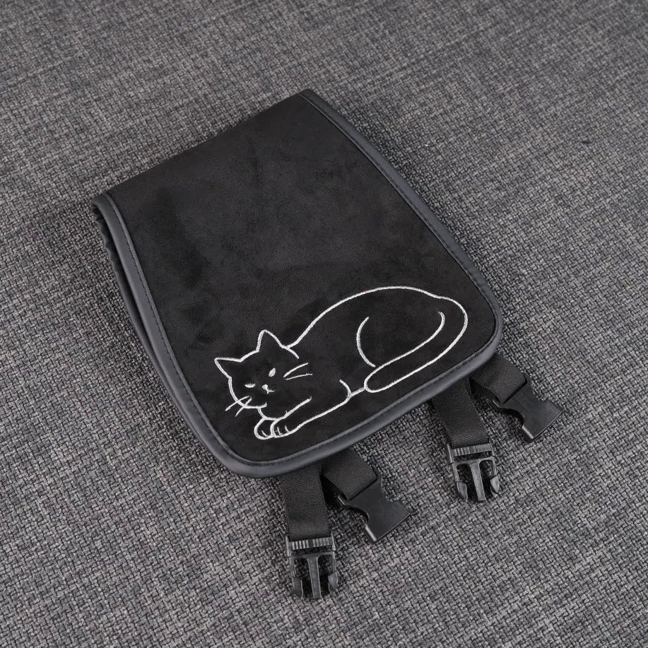 Mewant Universal Premium Suede Car Headrest Cover with Charming Pet Embroidery