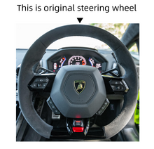 Cargue la imagen en el visor de la Galería, MEWAN Genuine Leather Car Steering Wheel Cove for Lamborghini Huracan 2014-2023

