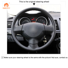 Cargue la imagen en el visor de la Galería, MEWANT Black Leather Suede Car Steering Wheel Cover for Mitsubishi Lancer 9 IX / Colt
