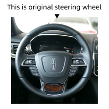 Cargue la imagen en el visor de la Galería, MEWANT Black Leather Suede Car Steering Wheel Cover for Lincoln Continental
