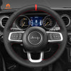 MEWANT Black Leather Suede Car Steering Wheel Cover for Jeep Gladiator (JT)  / Wrangler (JL) / Wrangler Unlimited / Gladiator (JT)