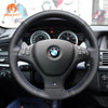 Car Steering Wheel Cover for BMW X5 E70 (M Sport) 2006-2013 /X5 M50d 2012-2013 /X6 E71 (M Sport) 2009-2014 /X6 M50d 2012-2014 /X5 M E70 2010-2013/ X6 M E71 2009-2014