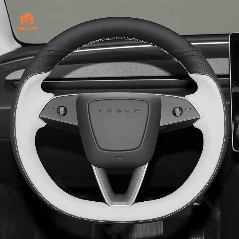 MEWAN Car Auto Parts Steering Wheel Cover Side Camera Protection Cover Door Handles Wrap for 2024 Tesla Model 3 Highland - Mewant Cover