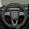 MEWAN Car Auto Parts Steering Wheel Cover Side Camera Protection Cover Door Handles Wrap for 2024 Tesla Model 3 Highland - Mewant Cover