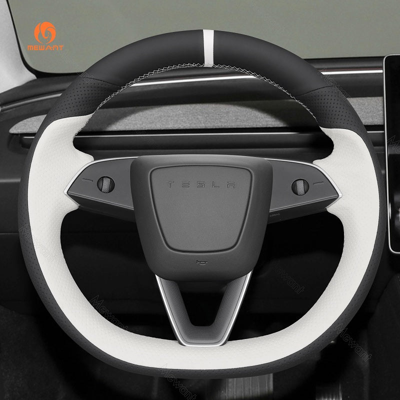 MEWAN Car Auto Parts Steering Wheel Cover Side Camera Protection Cover Door Handles Wrap for 2024 Tesla Model 3 Highland - Mewant Cover