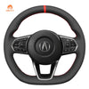 MEWANT Genuine Leather Car Steering Wheel Cove for Acura MDX TLX 2022 - 2023 - Alcantara, Leather, Carbon Fiber, Easy Install, Non - Slip, Best Steering Wheel Cover
