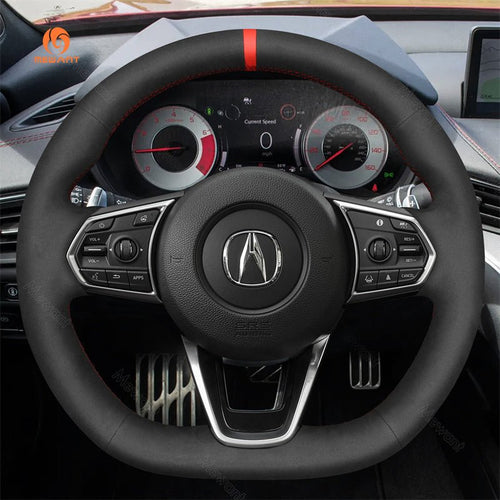 MEWAN Genuine Leather Car Steering Wheel Cove for Acura MDX TLX 2022 - 2023 - Mewant Cover