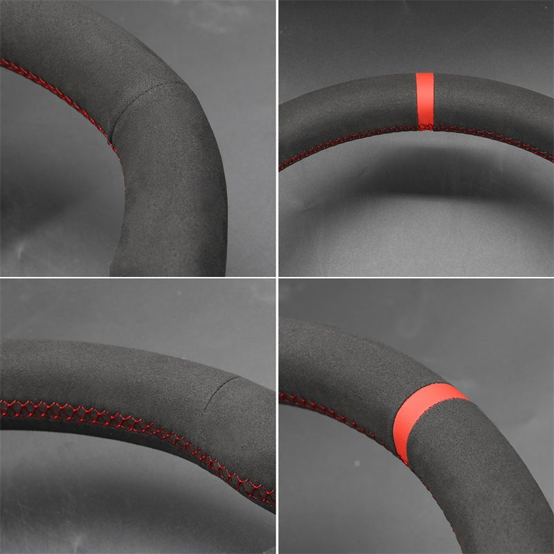 MEWANT Genuine Leather Car Steering Wheel Cove for Acura MDX TLX 2022 - 2023 - Alcantara, Leather, Carbon Fiber, Easy Install, Non - Slip, Best Steering Wheel Cover