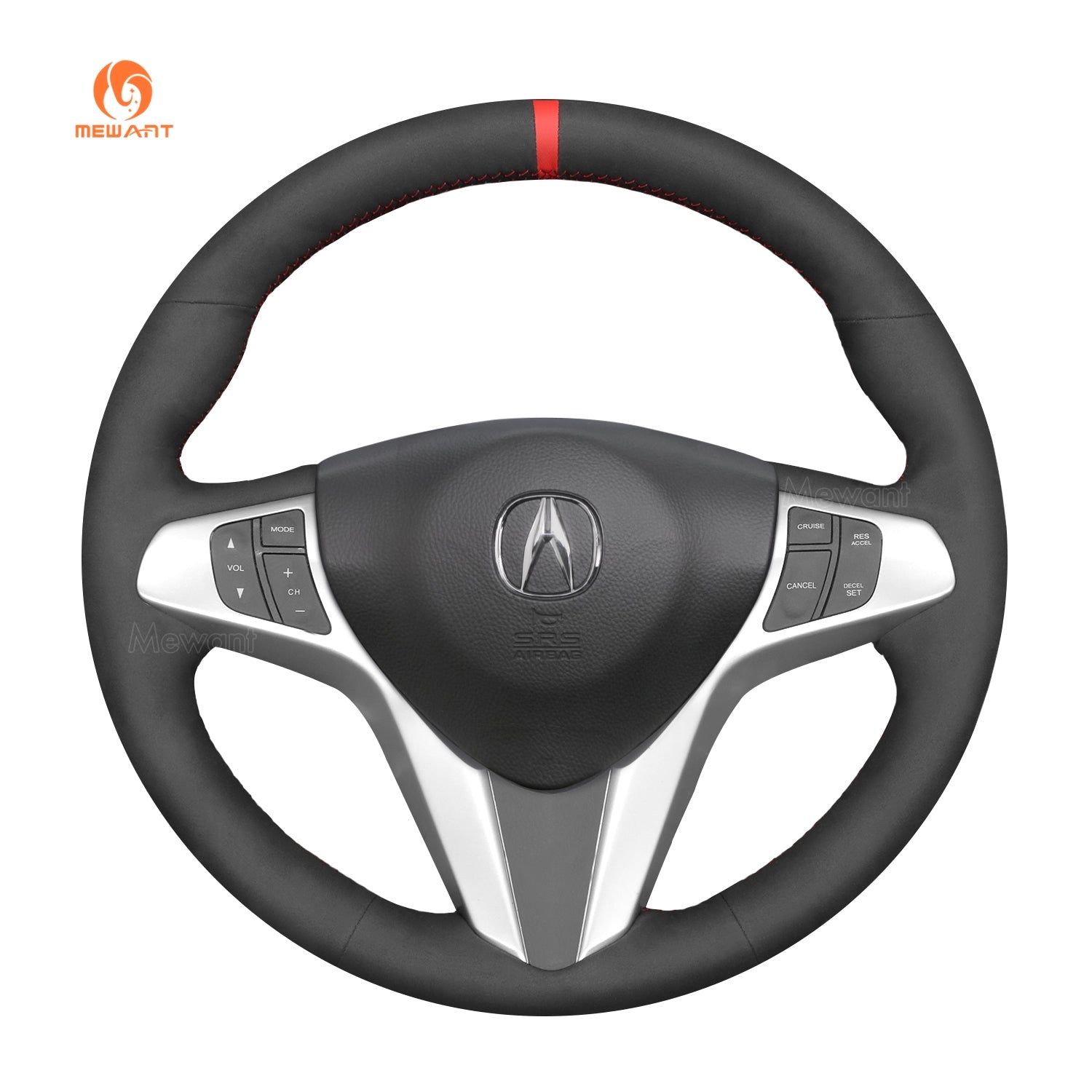 MEWANT Genuine Leather Car Steering Wheel Cove for Acura RDX 2007 - 2008 - Alcantara, Leather, Carbon Fiber, Easy Install, Non - Slip, Best Steering Wheel Cover