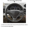 MEWANT Genuine Leather Car Steering Wheel Cove for Acura RDX / TL / ILX - Alcantara, Leather, Carbon Fiber, Easy Install, Non - Slip, Best Steering Wheel Cover