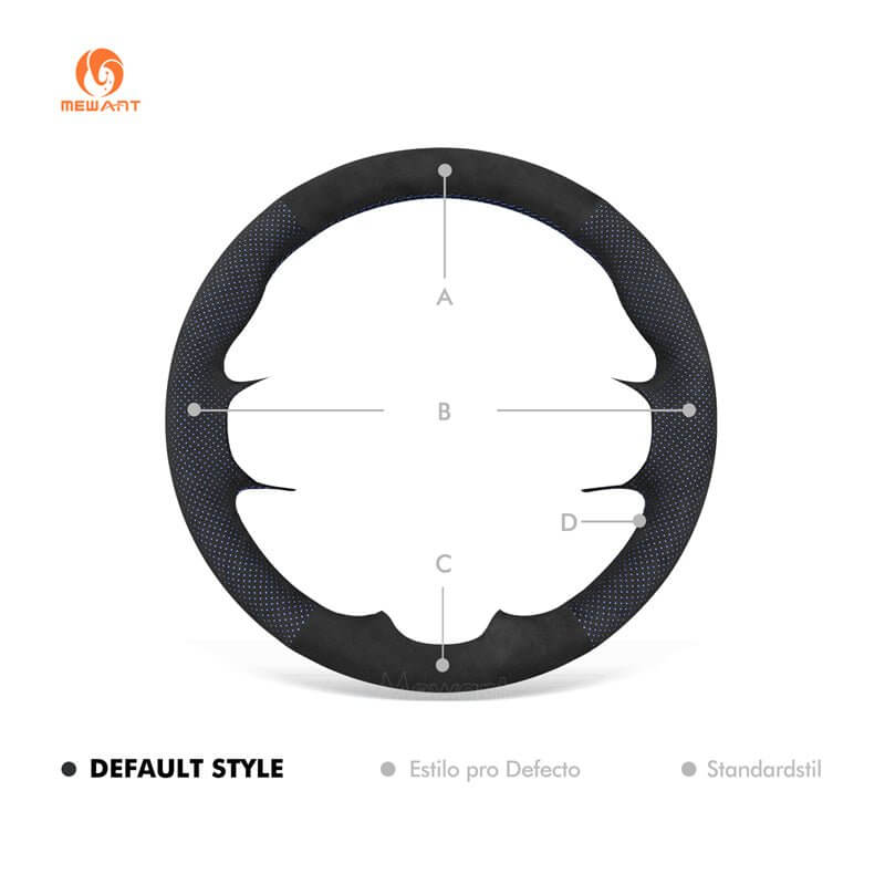 MEWANT Genuine Leather Car Steering Wheel Cove for Ford Bronco Sport / Escape/ E - Transit/ Maverick/ Transit Courier Custom/ Focus IV / Fiesta VII / Tourneo Custom - Alcantara, Leather, Carbon Fiber, Easy Install, Non - Slip, Best Steering Wheel Cover