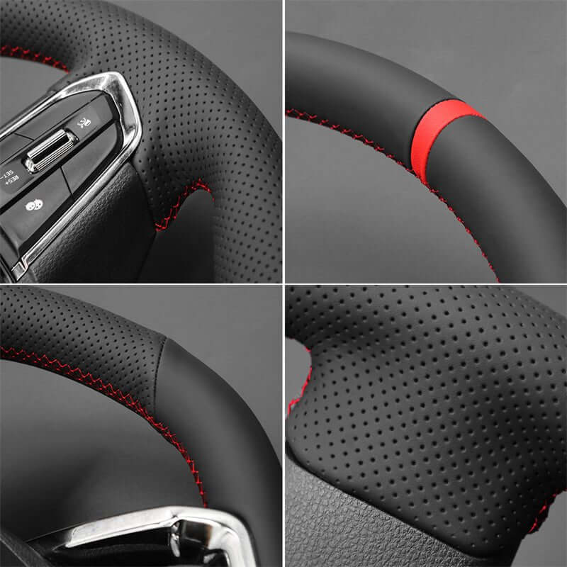 MEWANT Genuine Leather Car Steering Wheel Cove for Ford Territory 2023 - 2024 - Alcantara, Leather, Carbon Fiber, Easy Install, Non - Slip, Best Steering Wheel Cover