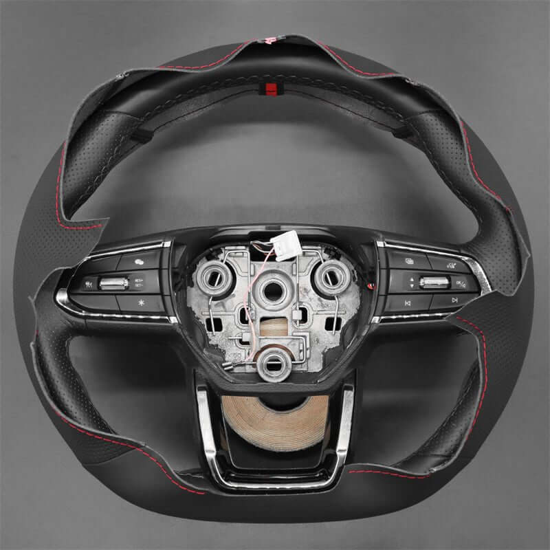 MEWANT Genuine Leather Car Steering Wheel Cove for Ford Territory 2023 - 2024 - Alcantara, Leather, Carbon Fiber, Easy Install, Non - Slip, Best Steering Wheel Cover