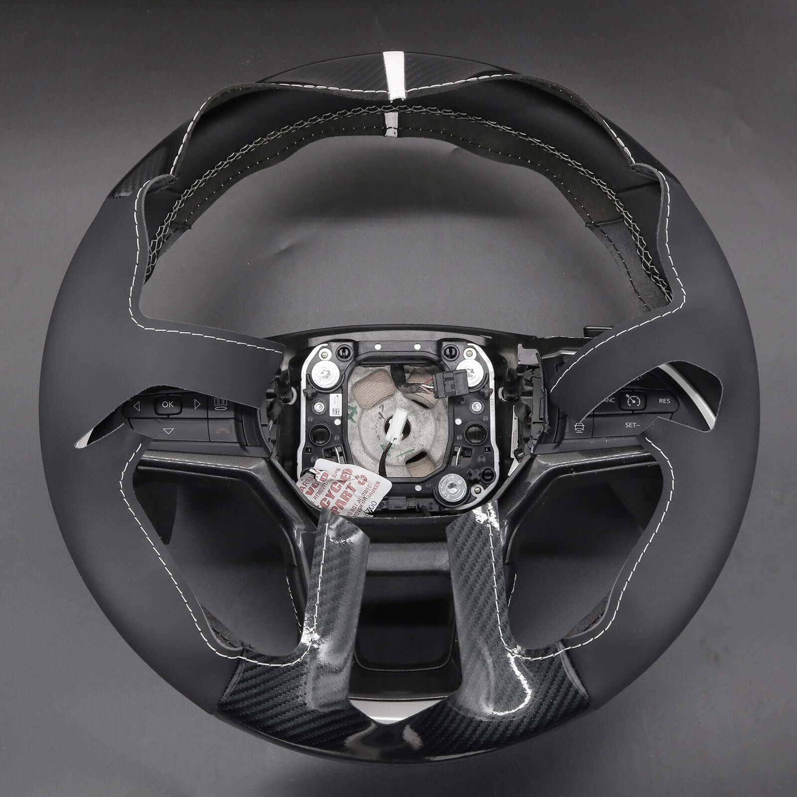 MEWANT Genuine Leather Car Steering Wheel Cove for Jeep Grand Cherokee V(WL) / Grand Cherokee L - Alcantara, Leather, Carbon Fiber, Easy Install, Non - Slip, Best Steering Wheel Cover