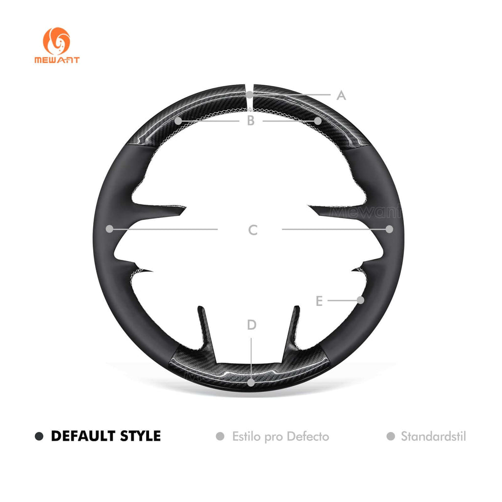 MEWANT Genuine Leather Car Steering Wheel Cove for Jeep Grand Cherokee V(WL) / Grand Cherokee L - Alcantara, Leather, Carbon Fiber, Easy Install, Non - Slip, Best Steering Wheel Cover