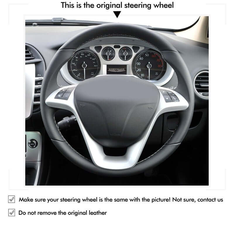 MEWANT Genuine Leather Car Steering Wheel Cove for Lancia Delta / Chrysler Delta - Alcantara, Leather, Carbon Fiber, Easy Install, Non - Slip, Best Steering Wheel Cover