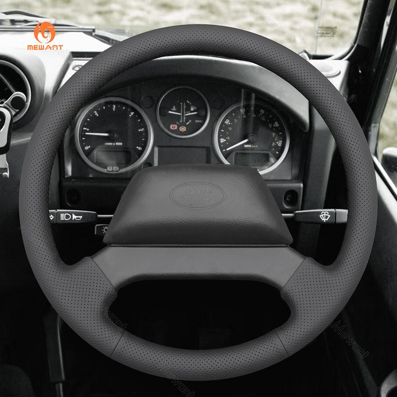 MEWAN Genuine Leather Car Steering Wheel Cove for Land Rover Defender - Mewant Cover