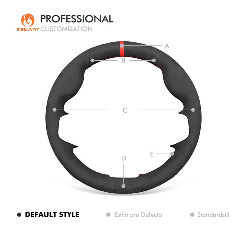 MEWANT Genuine Leather Car Steering Wheel Cove for Mini Countryman (U25)/ Hardtop (F66)/ Electric Countryman (U25)/ Electric Hatch (F66) - Alcantara, Leather, Carbon Fiber, Easy Install, Non - Slip, Best Steering Wheel Cover