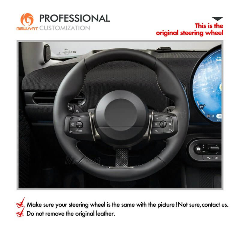 MEWANT Steering Wheel Cover for Mini Countryman U25 Hardtop F66 Electric Countryman U25 Hatch F66 2024-2026
