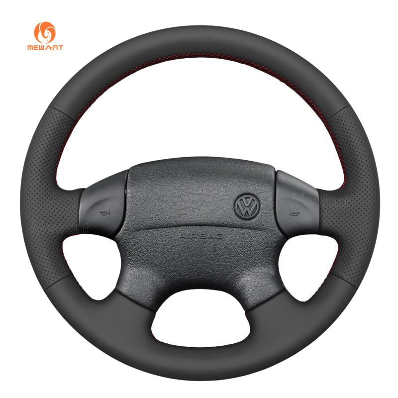 MEWANT Genuine Leather Car Steering Wheel Cove for Volkswagen Mk3 Golf 1996 - Alcantara, Leather, Carbon Fiber, Easy Install, Non - Slip, Best Steering Wheel Cover