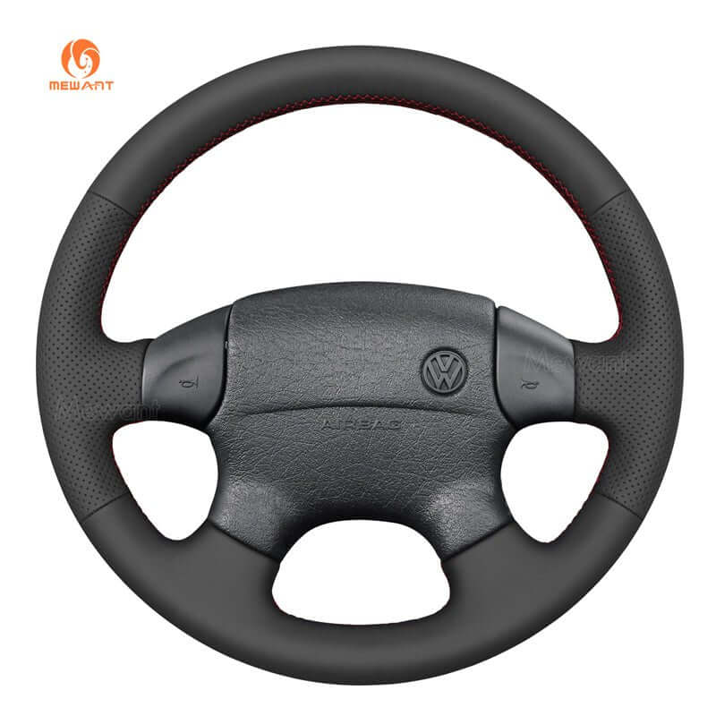 MEWANT Genuine Leather Car Steering Wheel Cove for Volkswagen Mk3 Golf 1996 - Alcantara, Leather, Carbon Fiber, Easy Install, Non - Slip, Best Steering Wheel Cover