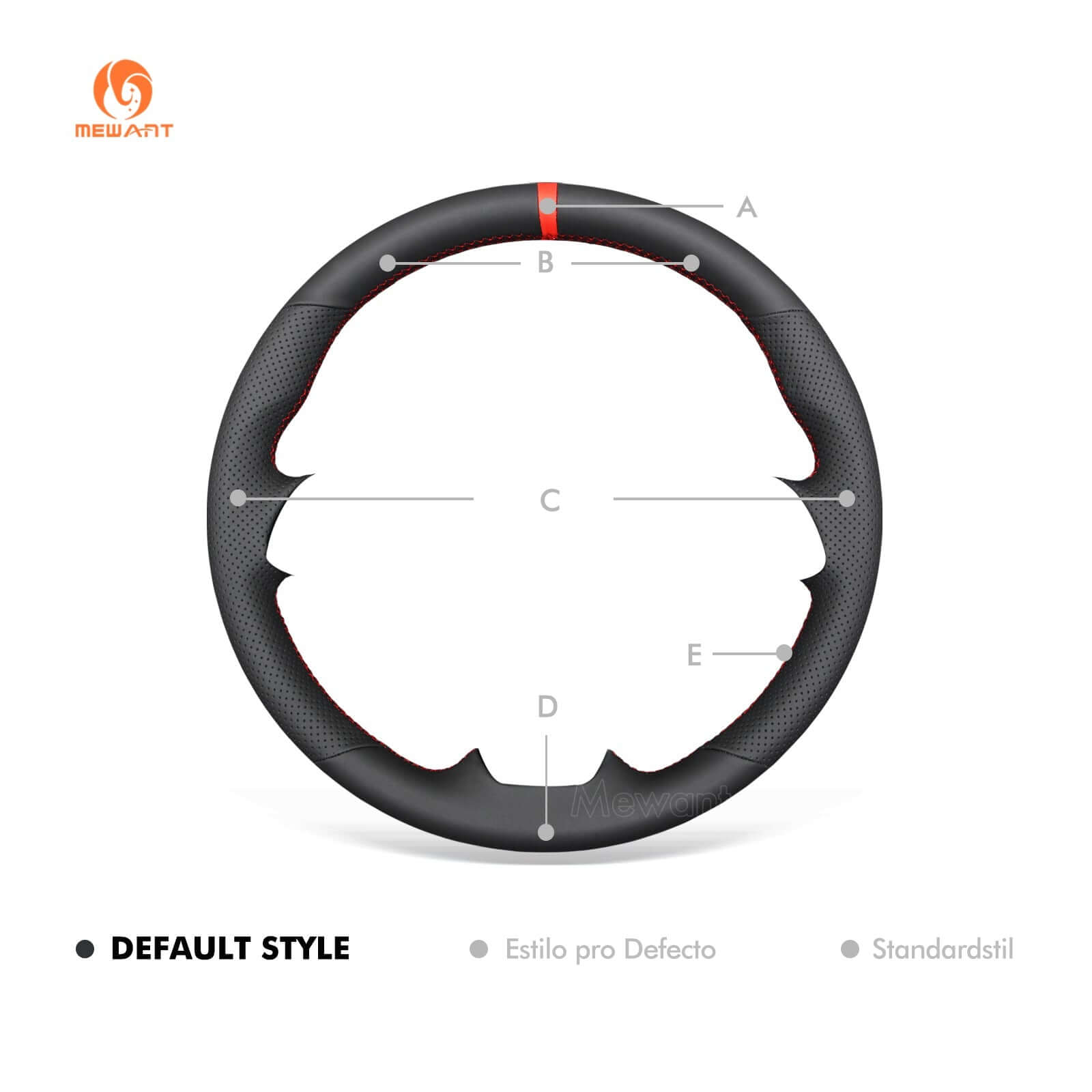 MEWANT Genuine Leather Car Steering Wheel Cove for Nissan Navara 2021 - 2024 - Alcantara, Leather, Carbon Fiber, Easy Install, Non - Slip, Best Steering Wheel Cover