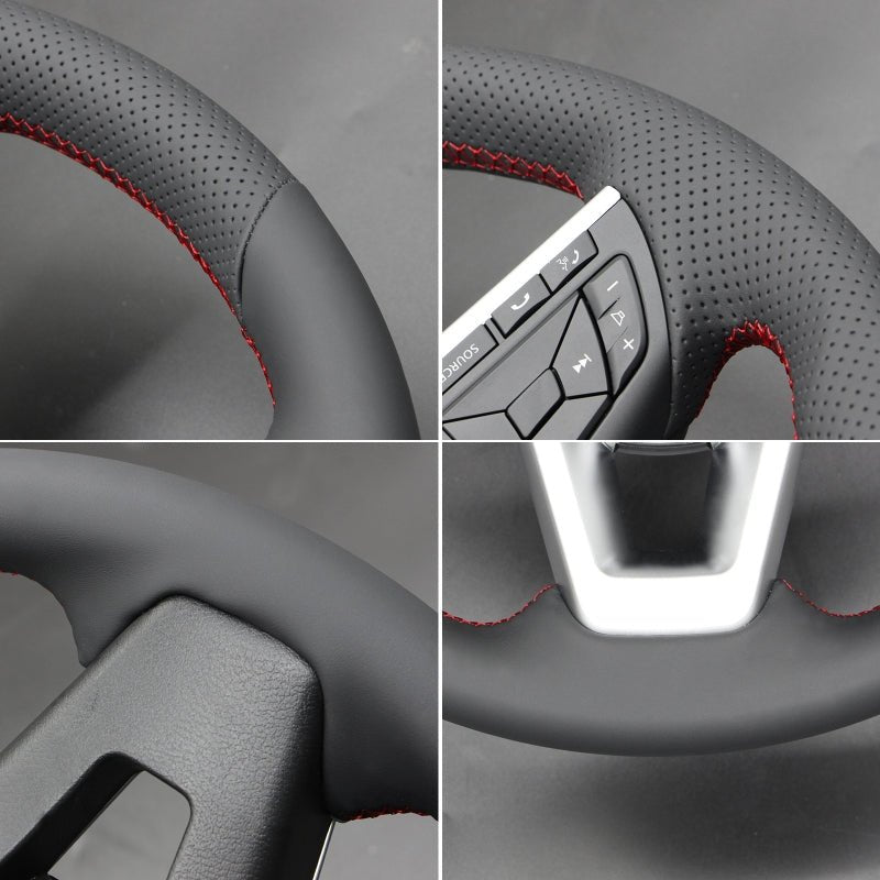 MEWANT Genuine Leather Car Steering Wheel Cove for Nissan Navara 2021 - 2024 - Alcantara, Leather, Carbon Fiber, Easy Install, Non - Slip, Best Steering Wheel Cover