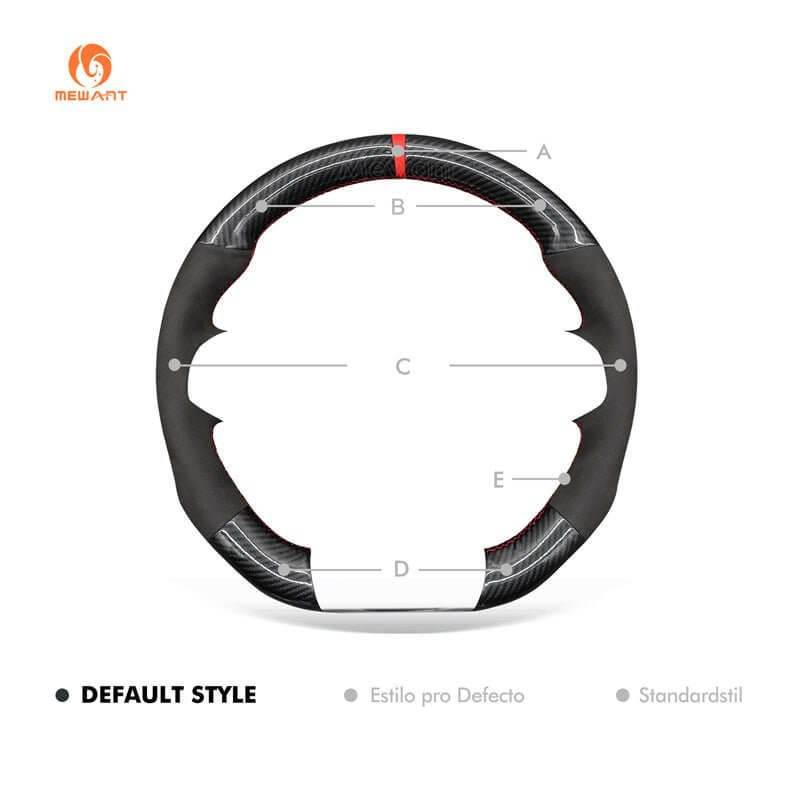 MEWANT Genuine Leather Car Steering Wheel Cove for Opel Corsa OPC - Alcantara, Leather, Carbon Fiber, Easy Install, Non - Slip, Best Steering Wheel Cover