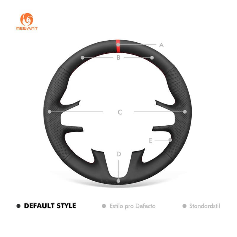 MEWANT Genuine Leather Car Steering Wheel Cove for Renault Megane 3/ Scenic 3 (Grand Scenic)/ Kangoo 2/ Fluence (ZE) - Alcantara, Leather, Carbon Fiber, Easy Install, Non - Slip, Best Steering Wheel Cover