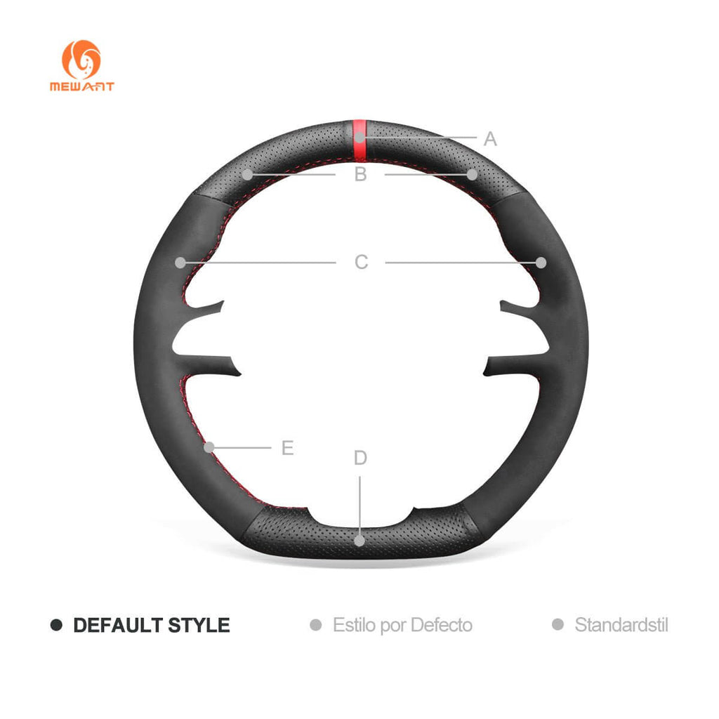 MEWANT Genuine Leather Car Steering Wheel Cove for SEAT Leon (5F)/ Ibiza (6F)/ Alhambra (7N)/ Arona/ Ateca/ Tarraco/ Toledo - Alcantara, Leather, Carbon Fiber, Easy Install, Non - Slip, Best Steering Wheel Cover