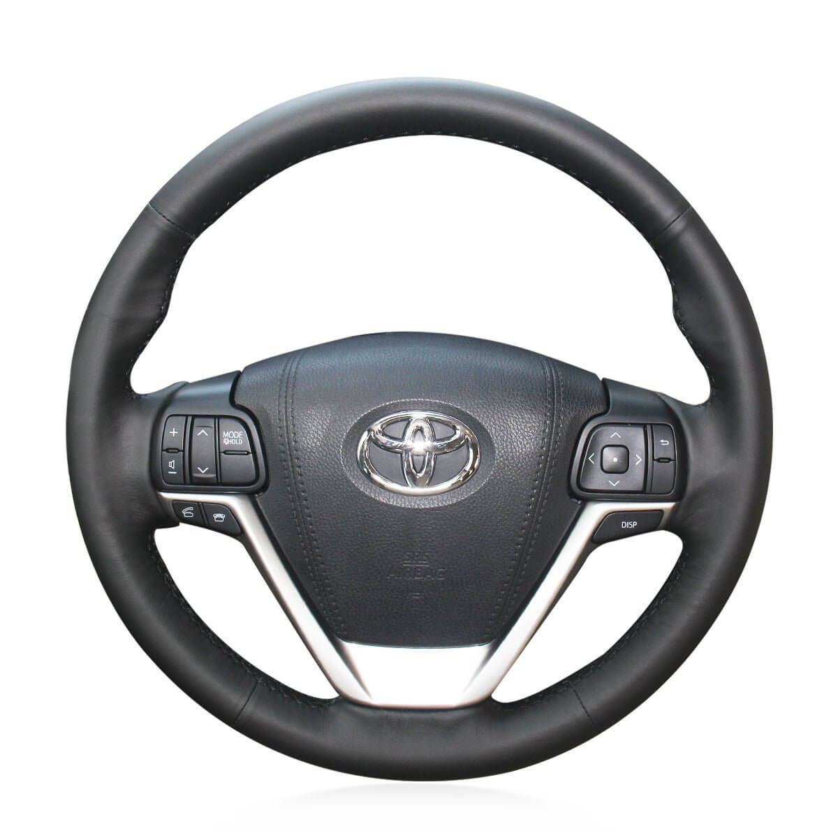 MEWANT Genuine Leather Car Steering Wheel Cove for Toyota Highlander/ Sienna - Alcantara, Leather, Carbon Fiber, Easy Install, Non - Slip, Best Steering Wheel Cover