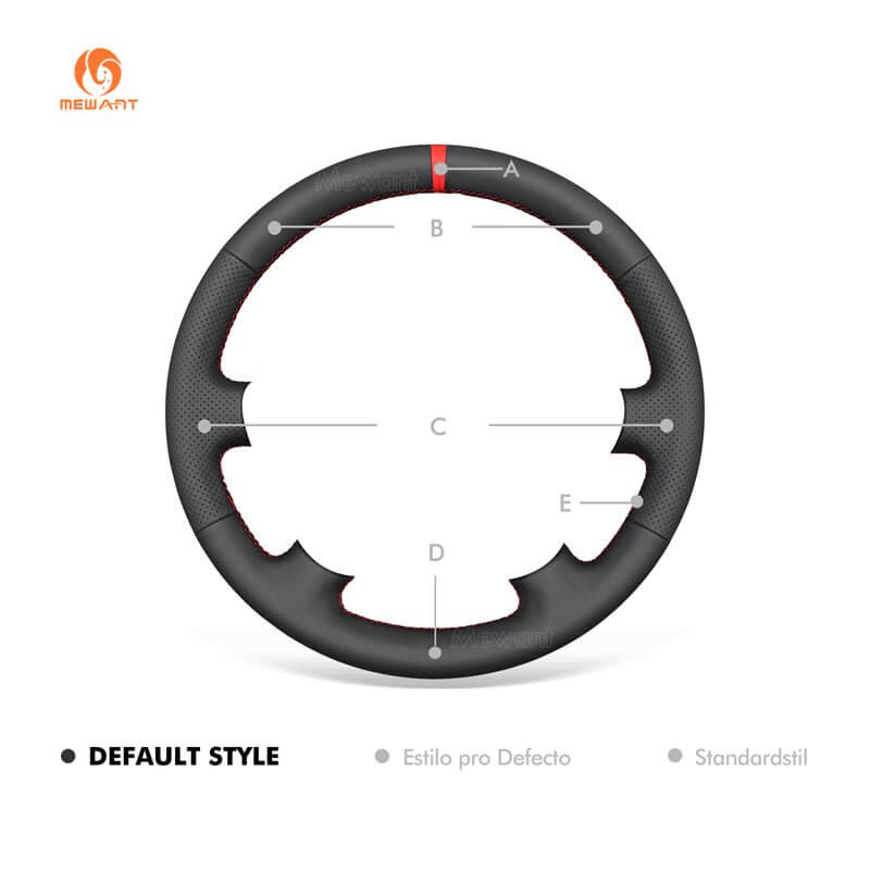 MEWANT Genuine Leather Car Steering Wheel Cove for Volkswagen Santana 2000 - 2012 - Alcantara, Leather, Carbon Fiber, Easy Install, Non - Slip, Best Steering Wheel Cover