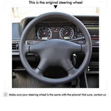 Load image into Gallery viewer, MEWAN Genuine Leather Car Steering Wheel Cove for VW Santana 2000 - 2012 - Mewant Cover
