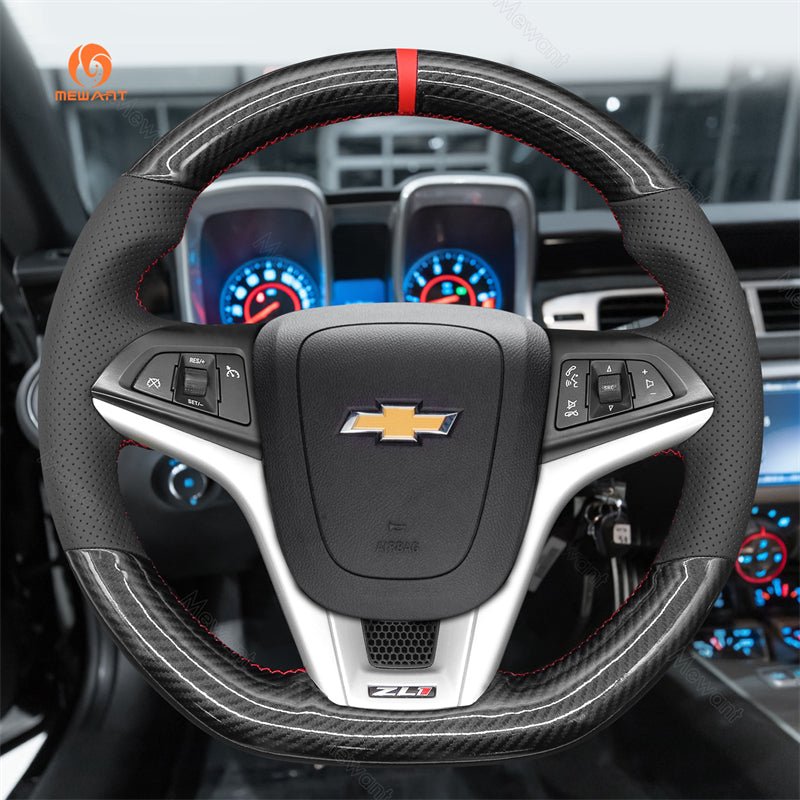 MEWAN Leather Car Steering Wheel Cove for Chevrolet (Chevy) Camaro - Mewant Cover