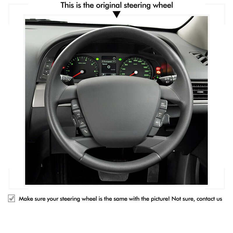 MEWANT nLeather Car Steering Wheel Cove for Ford Falcon/ Falcon Ute/ Territory (Rubber steering wheel) - Alcantara, Leather, Carbon Fiber, Easy Install, Non - Slip, Best Steering Wheel Cover