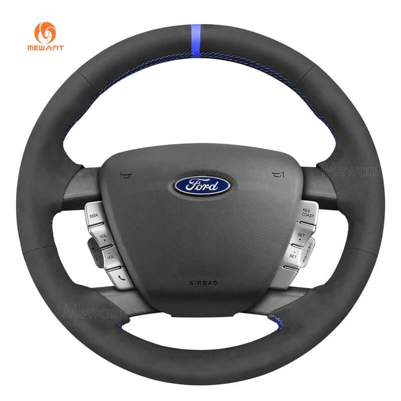 MEWANT nLeather Car Steering Wheel Cove for Ford Falcon/ Falcon Ute/ Territory (Rubber steering wheel) - Alcantara, Leather, Carbon Fiber, Easy Install, Non - Slip, Best Steering Wheel Cover