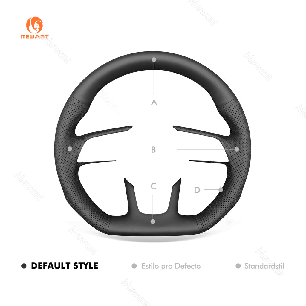 MEWANT Audi steering wheel cover 18184011P1101-7F shown on a wheel shell