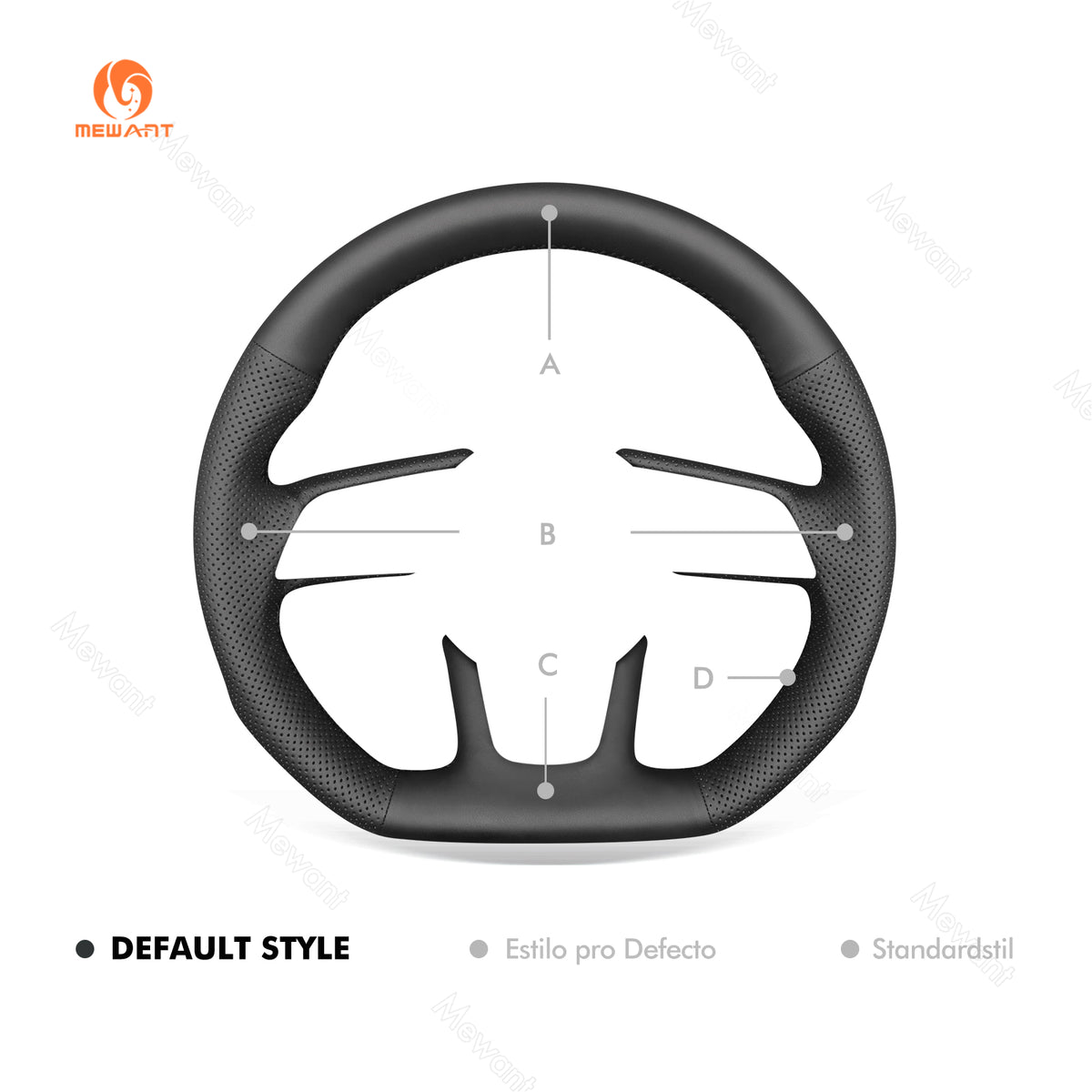 MEWANT Audi steering wheel cover 18184011P1101-7F shown on a wheel shell
