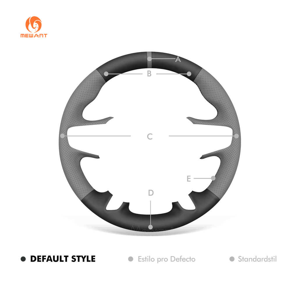 Fixed black and gray MEWANT steering wheel cover design for GMC Acadia, Canyon and Terrain