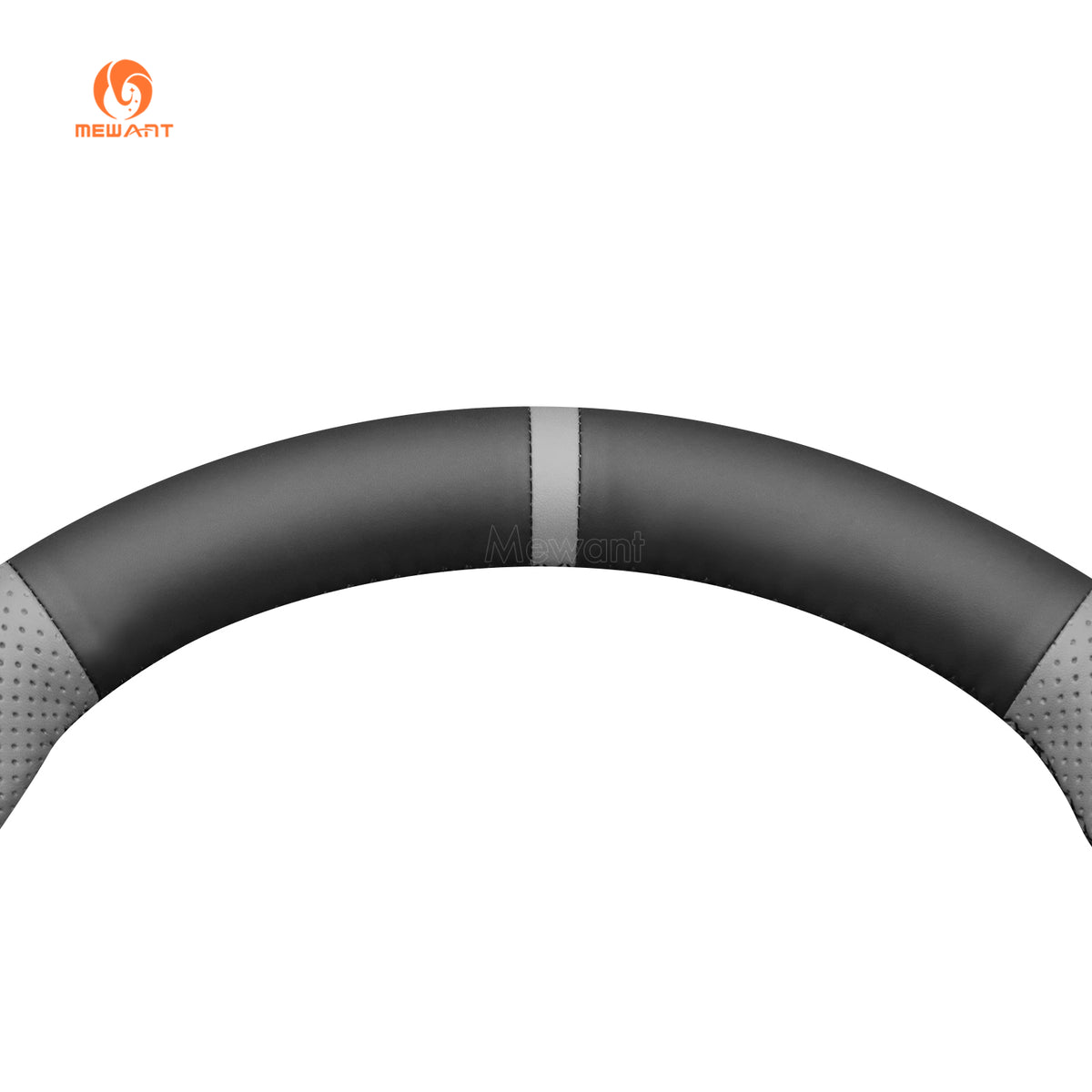 Gray center stripe detail of MEWANT pu leather GMC steering wheel cover
